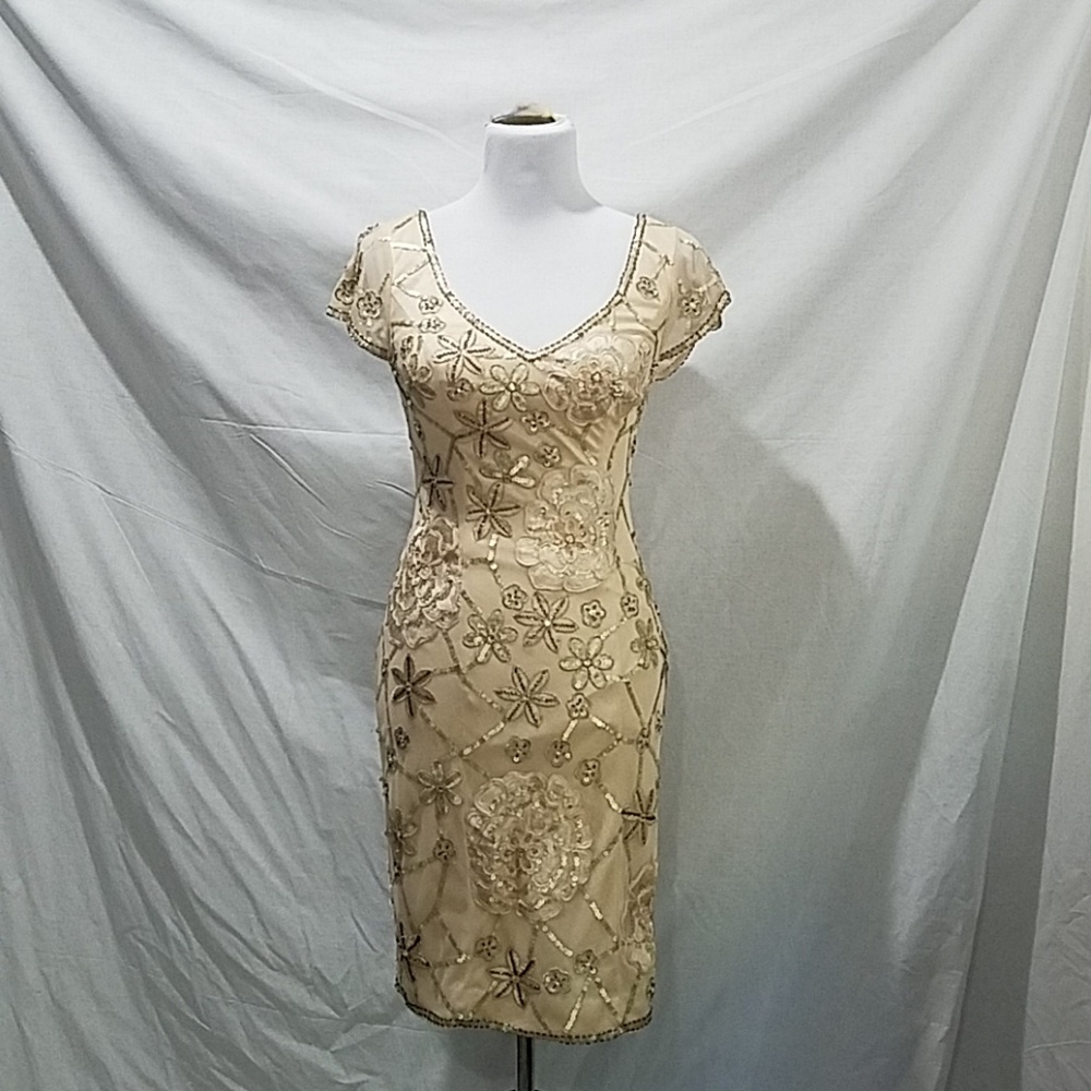 Cream & Blush sequined dress